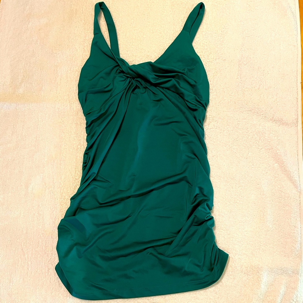Turquoise Charlotte Russe cinched side tank top